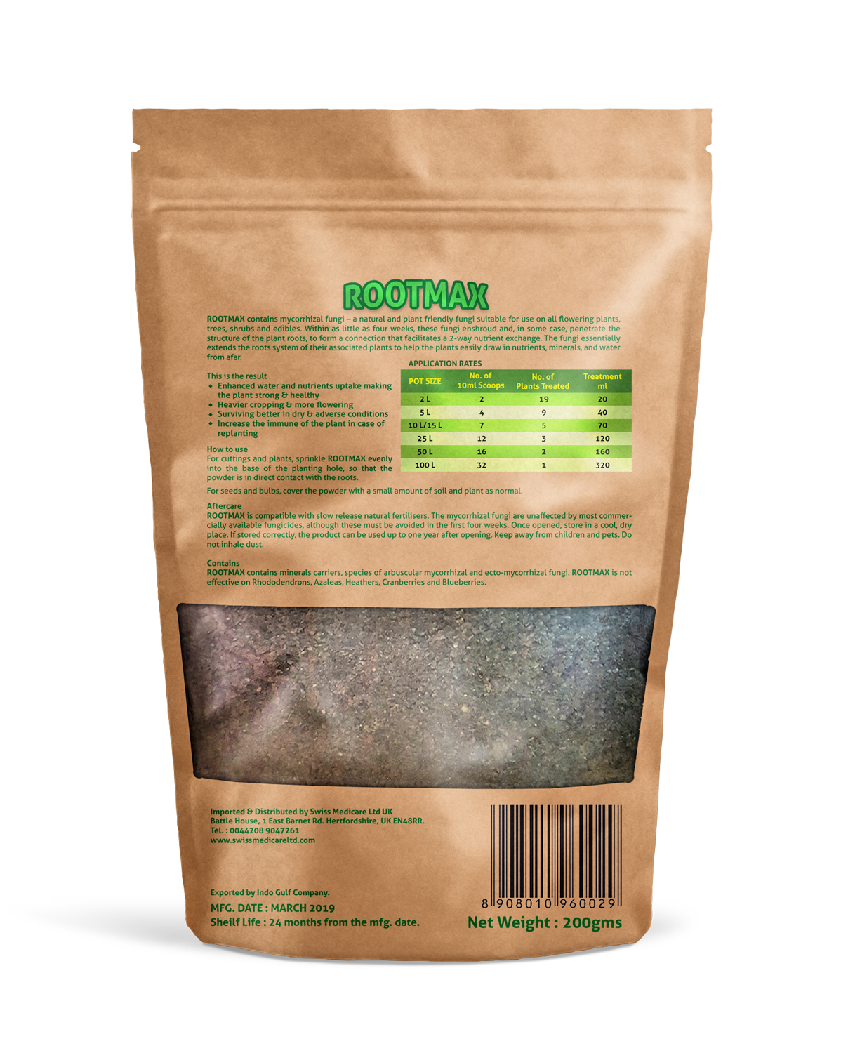 Swiss Medicare Ltd UK - Gro-Mate - Rootmax organic fertilizer